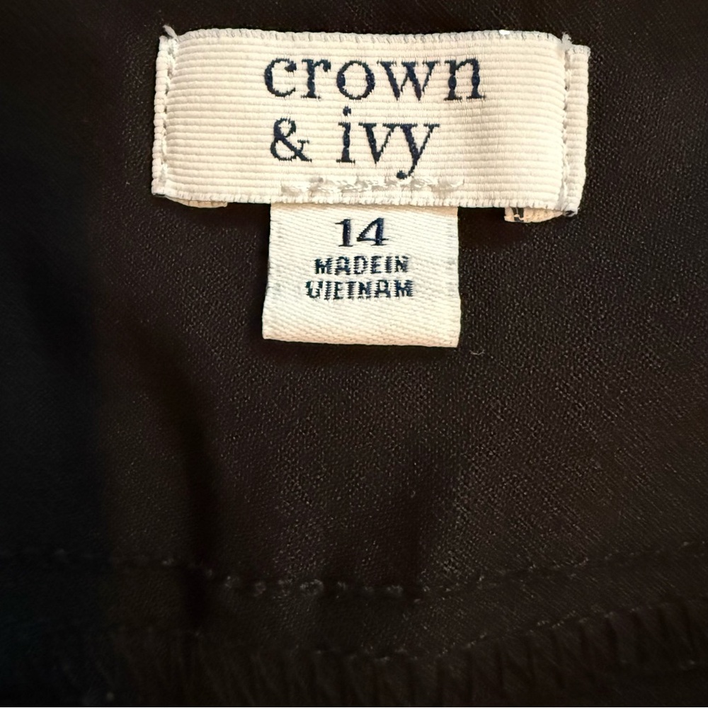 Crown & Ivy Black Ankle Pants with Bow accents 14 - Picture 4 of 11